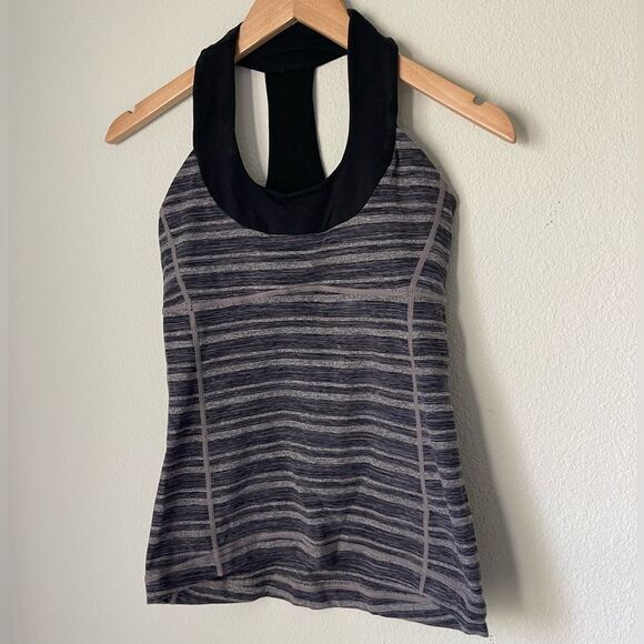 Lululemon Scoop Neck Tank in Black Stripes Galore/Black - Picture 1 of 10